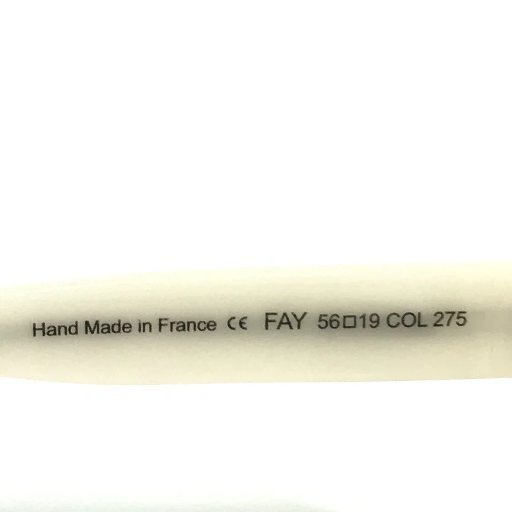 Morgenthal Frederics Sunglasses FAY COL 275 White Clear Lace Frames Blue Lenses